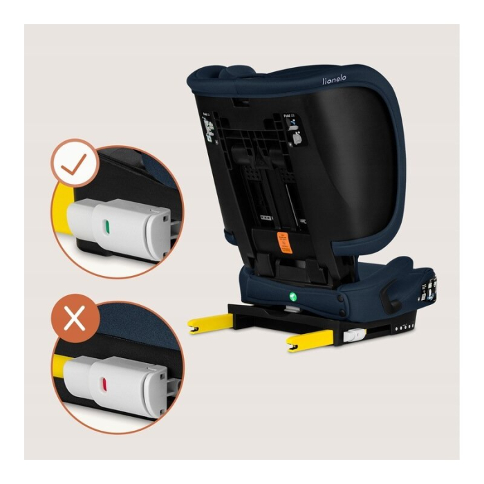 Scaun auto pliabil, Lionelo, Orin, i-Size, 100-150 cm, Tetiera reglabila in 14 pozitii, Spatar in 4 pozitii, Isofix+Top Tether, Sezut ergonomic, Husa transport, Suport sticla, Albastru [28]