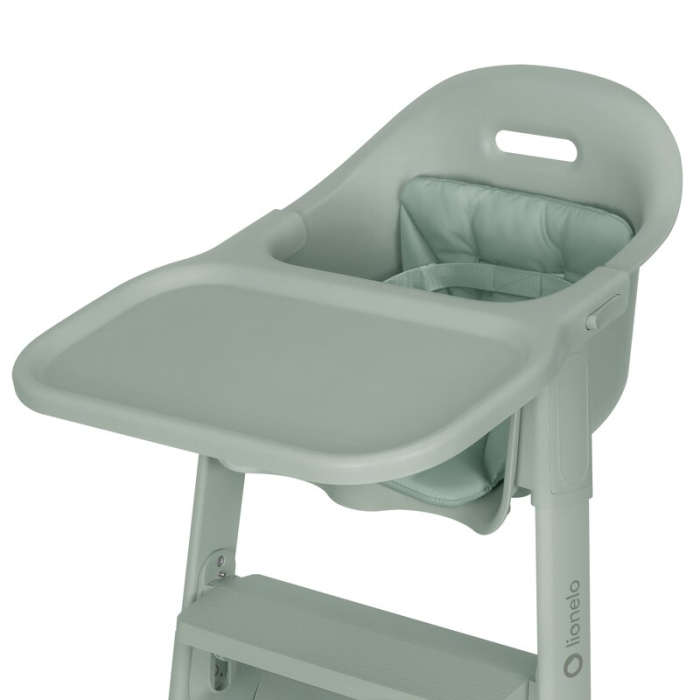 Scaun de masa, Lionelo, Beny, Suport de picioare si tavita ajustabile in 2 pozitii, Insertie moale, Centuri in 3 puncte, Asamblare rapida, Sustine 15 kg, 6 luni+, Verde [13]