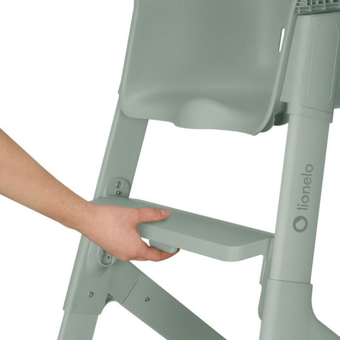 Scaun de masa, Lionelo, Beny, Suport de picioare si tavita ajustabile in 2 pozitii, Insertie moale, Centuri in 3 puncte, Asamblare rapida, Sustine 15 kg, 6 luni+, Verde [12]