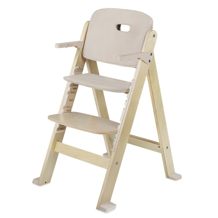 Scaun de masa, Lionelo, Floris, 3 in 1, din Lemn, Transformabil, Reglabil pe inaltime in 4 pozitii, Suport picioare- 4 pozitii, 6 luni- 12 ani, Sustine 40 kg, Bej [3]