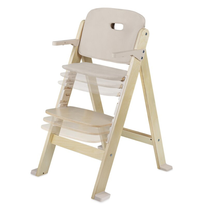 Scaun de masa, Lionelo, Floris, 3 in 1, din Lemn, Transformabil, Reglabil pe inaltime in 4 pozitii, Suport picioare- 4 pozitii, 6 luni- 12 ani, Sustine 40 kg, Bej [8]