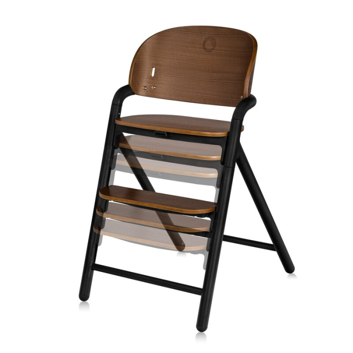 Scaun de masa multifunctional Celia, Lionelo, din lemn de fag, 6 luni- adult, Husa impermeabila, Tavita silicon, Suport de picioare reglabil, Greutate maxima 90 Kg, Negru [11]