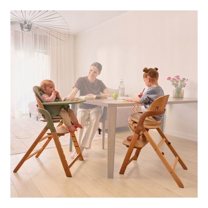 Scaun de masa multifunctional Megan, Lionelo, Din lemn de fag, 6 luni- adult, Reglabil pe inaltime, Husa impermeabila, Tavita silicon, Suport de picioare reglabil, Greutate maxima 110 Kg, Alb/Natur [8]