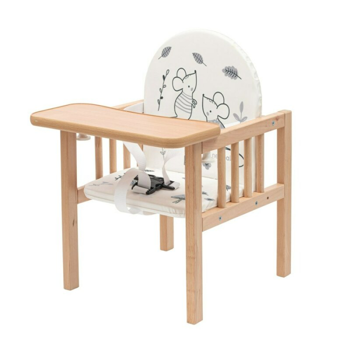 Scaun de masa, New Baby, 2 in 1, Transformabil in masuta si scaun, din lemn, Inaltime 93 cm, Jerry [3]