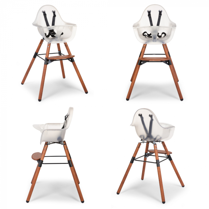 Scaun de masa reglabil in inaltime Childhome Evolu 2 Natural inchis/Alb transparent [6]