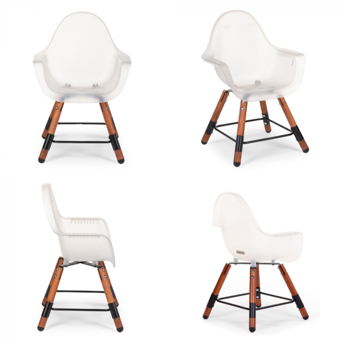 Scaun de masa reglabil in inaltime Childhome Evolu 2 Natural inchis/Alb transparent [8]