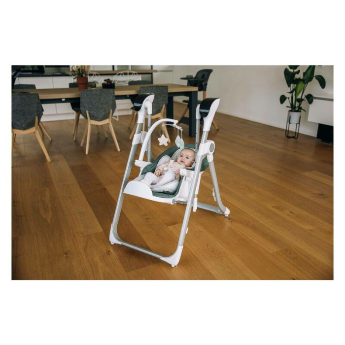 Scaun de masa si balansoar, FreeON, Oli Deluxe, 2 in 1, Transformabil, Multifunctional, cu melodii de leagan, 0 luni+, Pistachio [5]