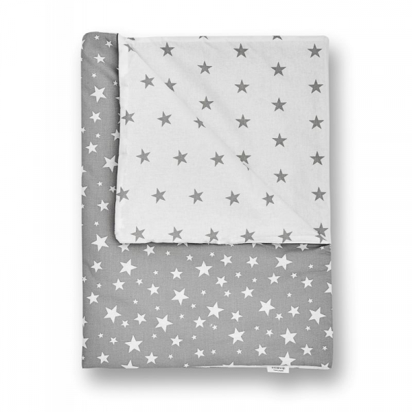 Set 5 piese Jukki Bebe rasfatat cosulet bebe, lenjerie, salteluta si perna bebe Grey stars [3]