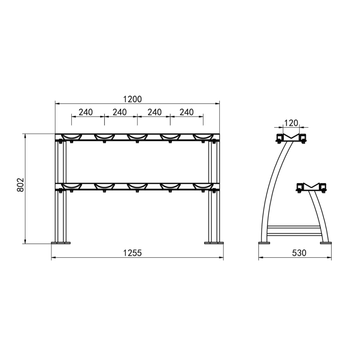 Suport gantere pe doua niveluri HMS STR38 [4]