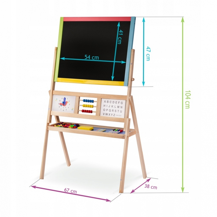 Tabla educationala cu doua fete si accesorii Ricokids RK-801, 113 x 69 x 37 cm, Multicolora [5]