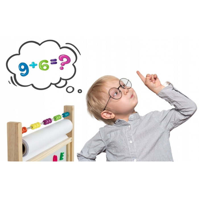 Tabla educationala cu doua fete si accesorii Ricokids RK-802, 78 x 44 x 29 cm, Natur [3]