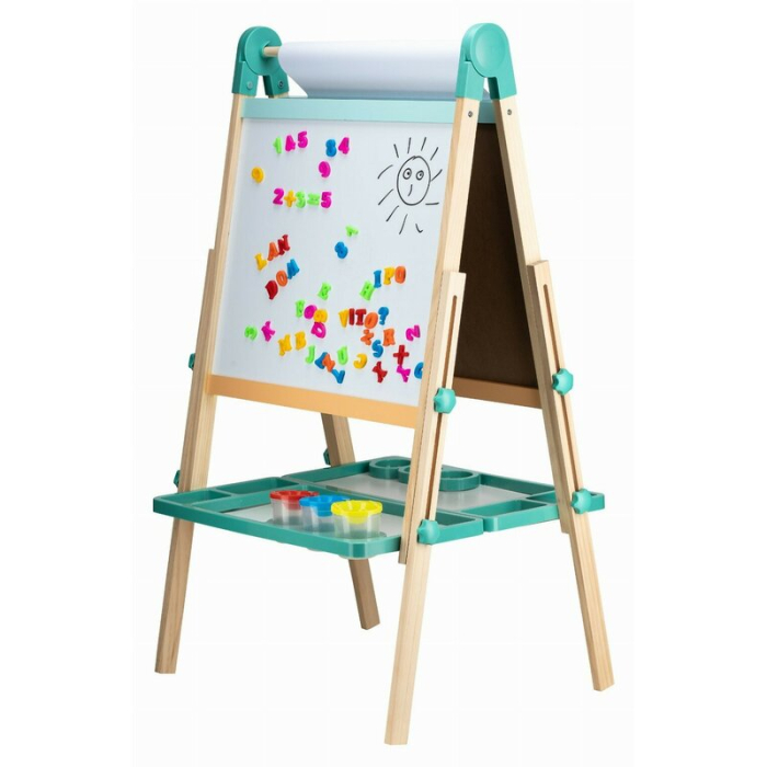 Tablita magnetica, Free2Play, 2 in 1, cu litere si cifre , din lemn, Conform cu standardul european de securitate EN71/123, 3 ani+, Multicolor [2]