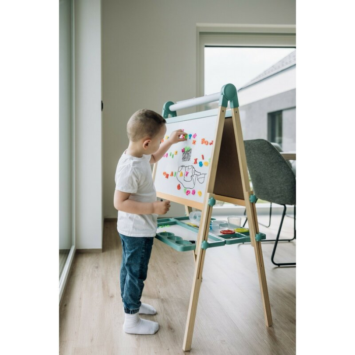 Tablita magnetica, Free2Play, 2 in 1, cu litere si cifre , din lemn, Conform cu standardul european de securitate EN71/123, 3 ani+, Multicolor [4]