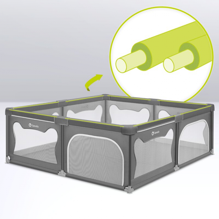 Tarc de joaca copii Lionelo Willow XL 180 x 200 cm Gri [15]