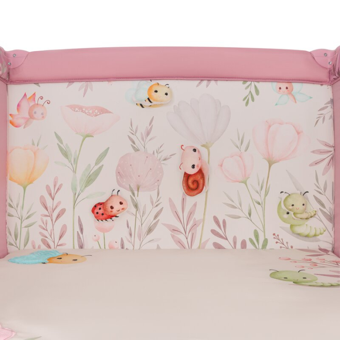 Tarc de joaca, Lionelo, Mille Plus, Pliabil, Include saltea cu densitate T25, 4 jucarii cu velcro, Manere textile, Geanta de transport, Cu roti si inchidere laterala, Pereti din plasa pentru vizibilit [8]