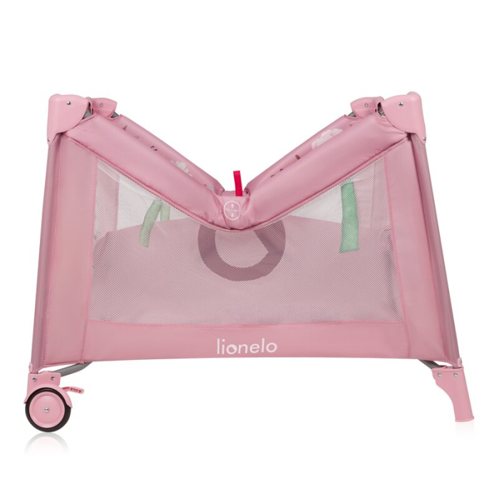 Tarc de joaca, Lionelo, Mille Plus, Pliabil, Include saltea cu densitate T25, 4 jucarii cu velcro, Manere textile, Geanta de transport, Cu roti si inchidere laterala, Pereti din plasa pentru vizibilit [12]