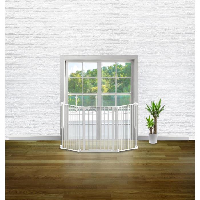 Tarc de siguranta modular cu 3 panouri, metal alb, Noma N94054 [2]