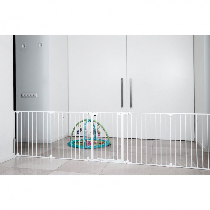 Tarc de siguranta modular cu 5 panouri, metal alb, Noma, N94047 [6]