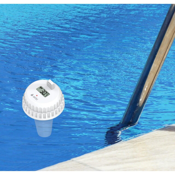 Termometru si higrometru digital de camera, cu senzori wireless pentru exterior si pentru apa din piscina, lumina de fundal, Airbi POOL BI1021 [10]