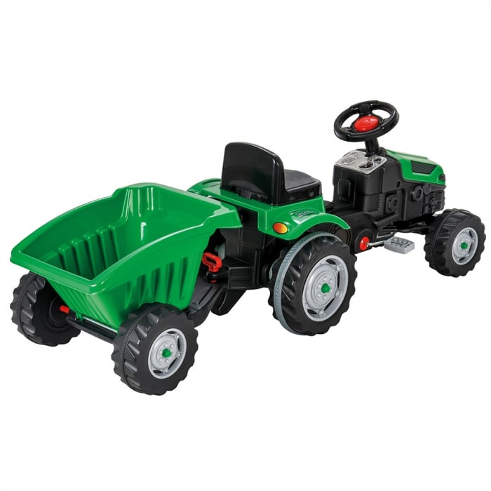 Tractor cu pedale si remorca Pilsan Active with Trailer 07-316 green [2]