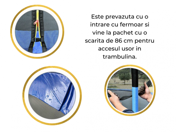 Trambulina si Plasa de Siguranta Sportmann 366 cm, Albastru [6]