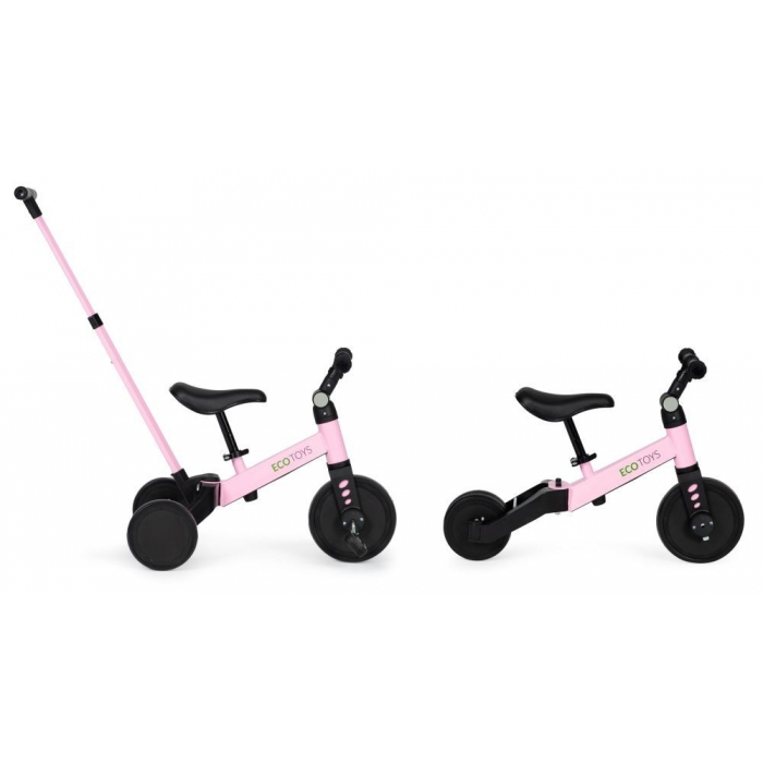Tricicleta cu pedale si maner 2 in 1 Ecotoys YM-BT-6 - Roz [7]