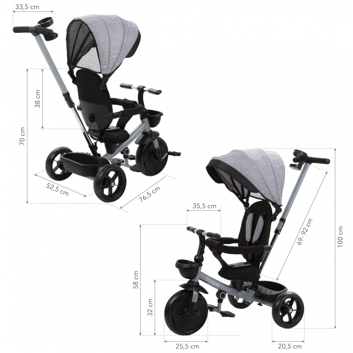 Tricicleta cu sezut rotativ si roti cu spuma EVA Kidwell Axel [10]