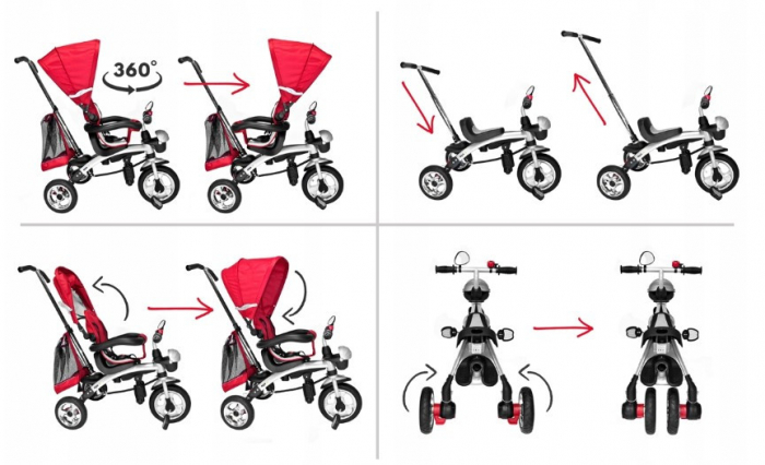 Tricicleta Multifunctionala 10 in 1 Egaleco cu Roti Gonflabile [12]