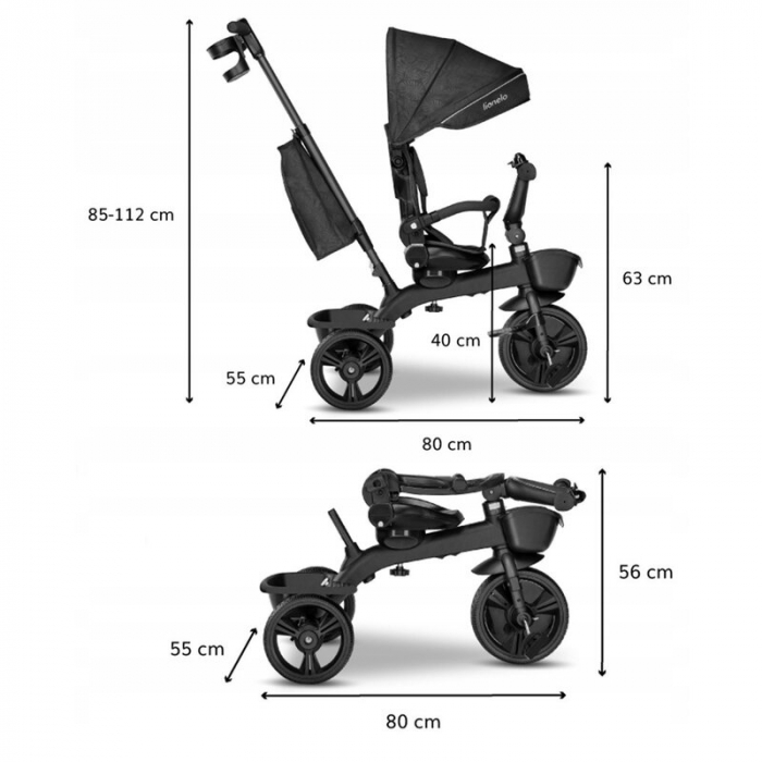 Tricicleta multifunctionala cu sezut reversibil, Kori - Lionelo [2]