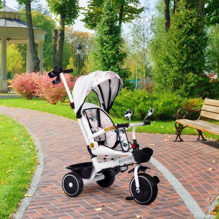 Tricicleta pentru copii, scaun rotativ 360°, roti din spuma EVA, Ecotoys WQL-186 [3]