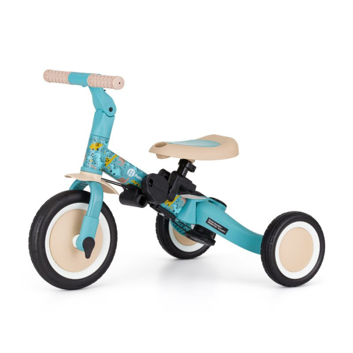 Tricicleta, Petite&Mars, Turbo, Editie limitata, 5 in 1, Multifunctionala, Vehicul de impins, Bicicleta cu/fara pedale, Cu maner de ghidaj, Detasabil, Roti din cauciuc, Pana la 25 kg, 1.5-5 ani, Dino [10]