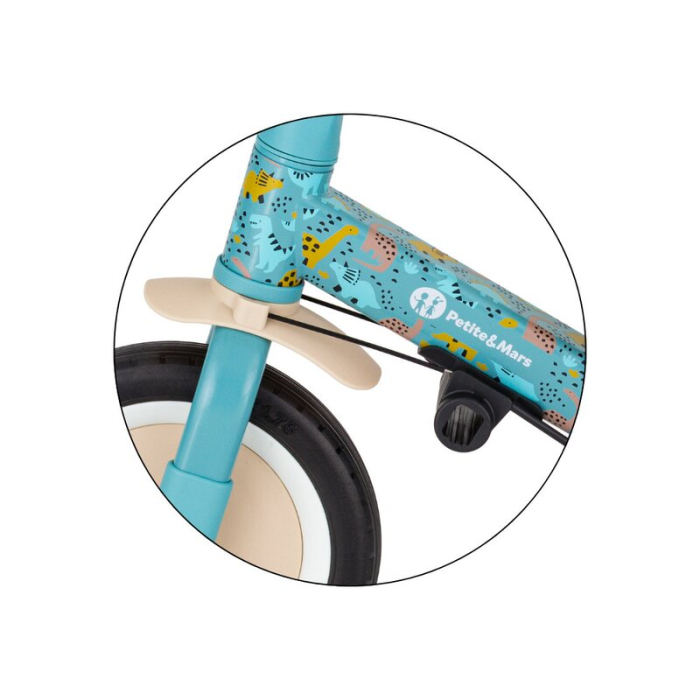 Tricicleta, Petite&Mars, Turbo, Editie limitata, 5 in 1, Multifunctionala, Vehicul de impins, Bicicleta cu/fara pedale, Cu maner de ghidaj, Detasabil, Roti din cauciuc, Pana la 25 kg, 1.5-5 ani, Dino [19]