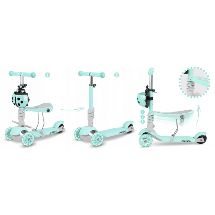 Trotineta 3 in 1 cu roti cu LED Ricokids Buggy [2]