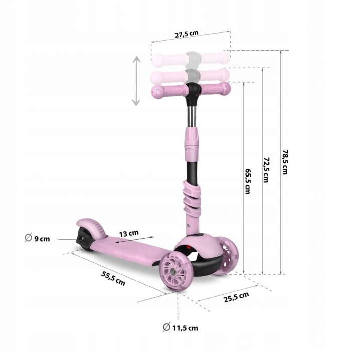 Trotineta 3 in 1 cu roti cu LED Ricokids Cubi [9]