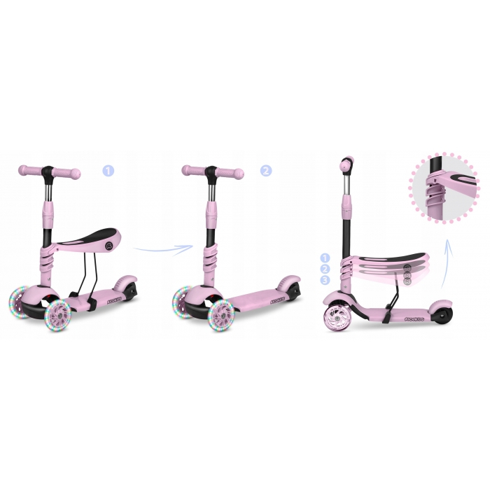 Trotineta 3 in 1 cu roti cu LED Ricokids Cubi [2]