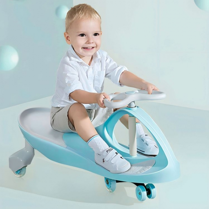 Trotineta gravitationala tip barca cu roti LED Ecotoys YM-SW-1 - Albastru [11]