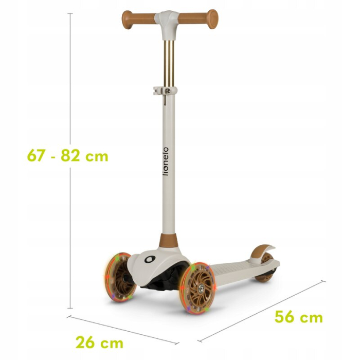 Trotineta, Lionelo, Jessy, Ultrapliabila, Pana la 50 Kg, cu design ergonomic, cu lumini LED, 56 x 26 x 67-82 cm, 3 ani+ [21]