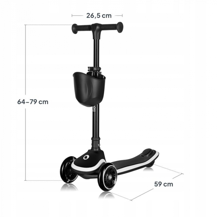 Trotineta pentru copii Lionelo Mey ultrapliabila cu lumini si cosulet pana la 50 Kg [16]