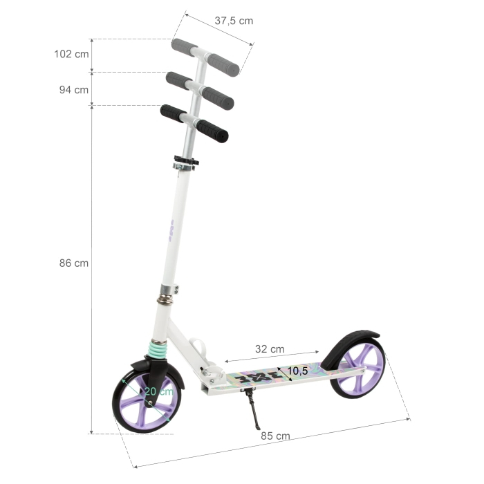 Trotineta pliabila de oras 200 mm DRIFF - Purple White [10]