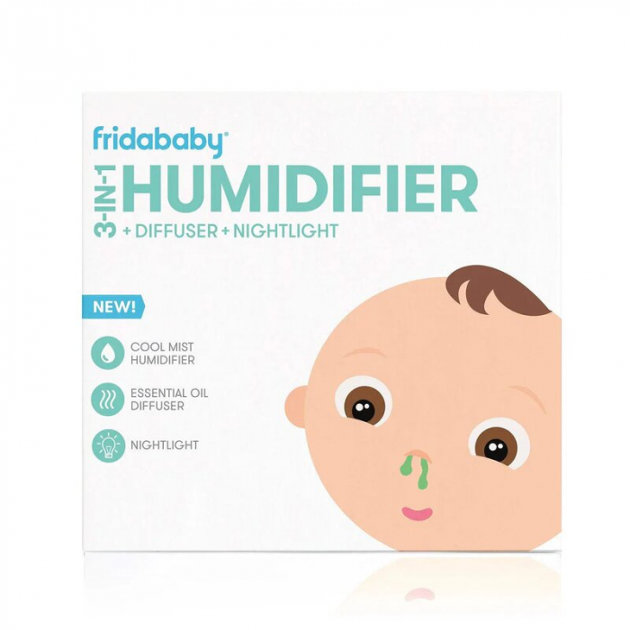 Umidificator Fridababy BreatheFrida cu ultrasunete 3 in 1 Ultra silentios Include difuzor de uleiuri esentiale si lumina de veghe cu oprire automata Rezervor BPA Free Alb [9]