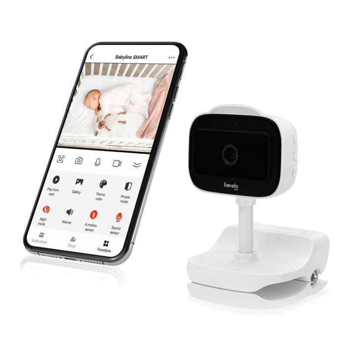 Video monitor, Lionelo, Babyline Go, Cu aplicatia dedicata Lionelo Smart, Mod de noapte 8m, Cu functie de iluminare, Pana la 5h functionare wireless, Comunicare bidirectionala, Rotatie 180 grade, Alb [13]