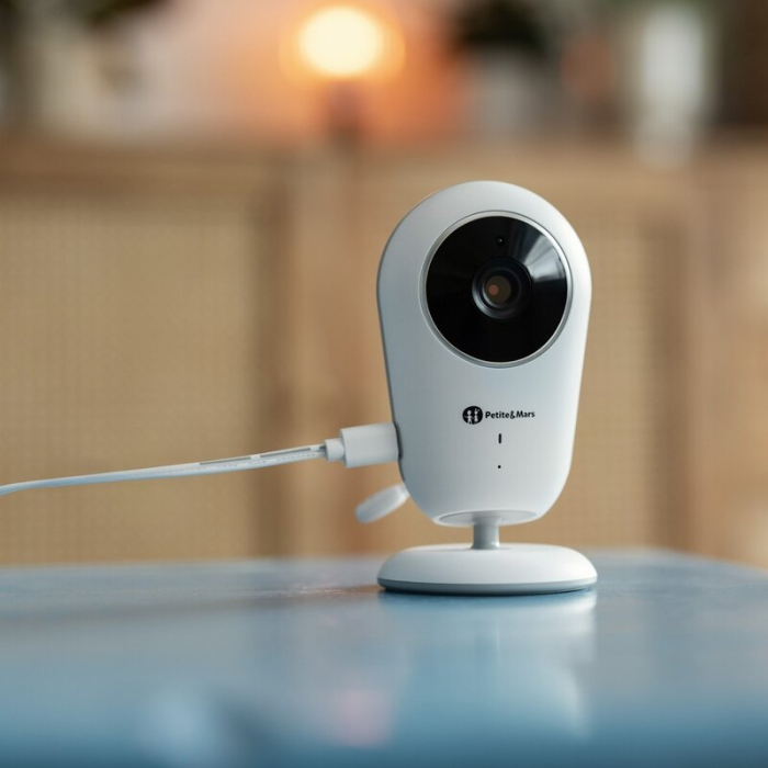 Video monitor, Petite&Mars, Nano 4.0, Ecran HD, Zoom digital 3-, Raza de actiune 300m, Suport pentru pana la 4 camere, Comunicare bidirectionala, 8 melodii, Alb [13]