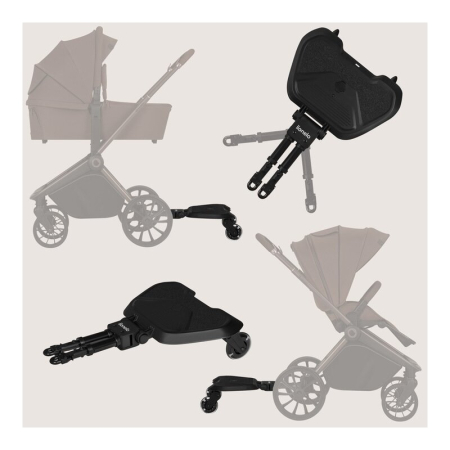 Adaptor universal carucior pentru al doilea copil, Lionelo, Buggy Board, 2 in 1, Sustine 25 kg, Negru [20]