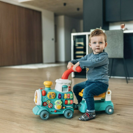 Antemergator 5 in 1 Magic Train, Free2Move, cu diverse activitati de joaca, Panou Educational, Efecte sonore si luminoase, Green [5]