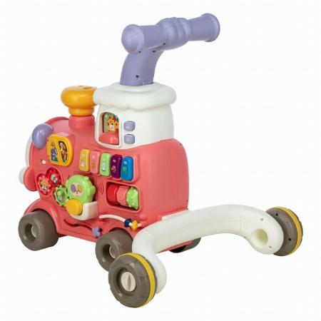 Antemergator 5 in 1 Magic Train, Free2Move, cu diverse activitati de joaca, Panou Educational, Efecte sonore si luminoase, Pink [28]