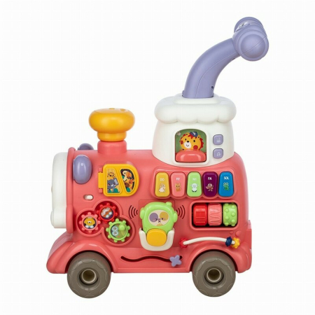 Antemergator 5 in 1 Magic Train, Free2Move, cu diverse activitati de joaca, Panou Educational, Efecte sonore si luminoase, Pink [25]