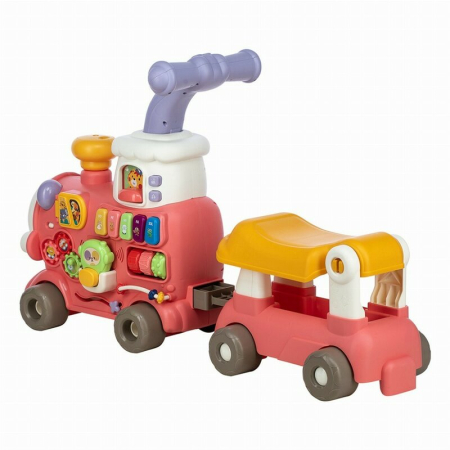 Antemergator 5 in 1 Magic Train, Free2Move, cu diverse activitati de joaca, Panou Educational, Efecte sonore si luminoase, Pink [3]
