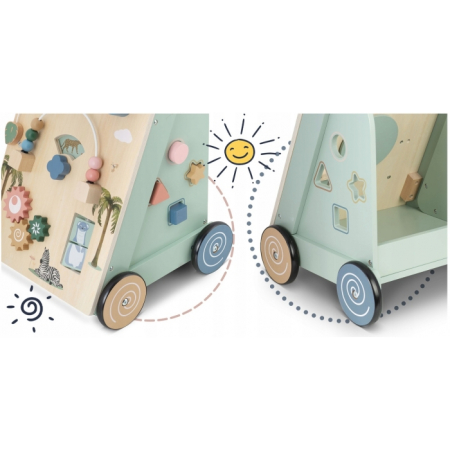 Antemergator educational din lemn cu diverse activitati, 33 x 33 x 50 cm, Nukido NK-857 [4]