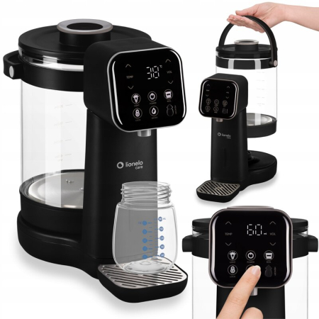 Aparat pentru incalzirea si declorizarea apei, Lionelo, Babypresto 2.0, Pentru lapte parf, Lampa UV, Rezervor 3l, Lumina de noapte, Dozare 30- 300 ml, 1200 W, Afisaj digital, Negru [24]