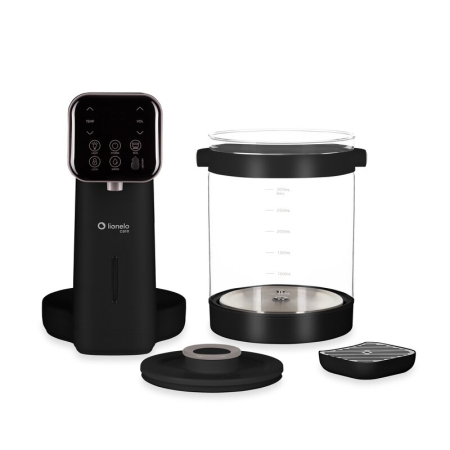 Aparat pentru incalzirea si declorizarea apei, Lionelo, Babypresto 2.0, Pentru lapte parf, Lampa UV, Rezervor 3l, Lumina de noapte, Dozare 30- 300 ml, 1200 W, Afisaj digital, Negru [15]